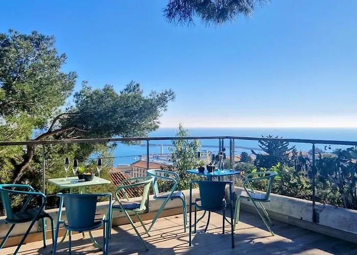 Вилла Des Reves, Superbe Vue Et Port, Proche Centre, Piscine, Climatisation